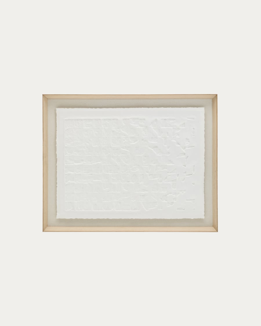Quadro Annia di cartapesta bianco 90 x 70 cm
