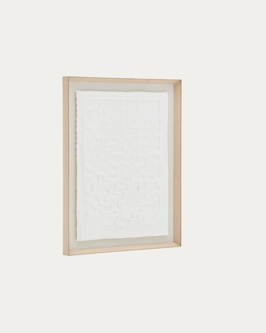 Quadro Annia di cartapesta bianco 90 x 70 cm