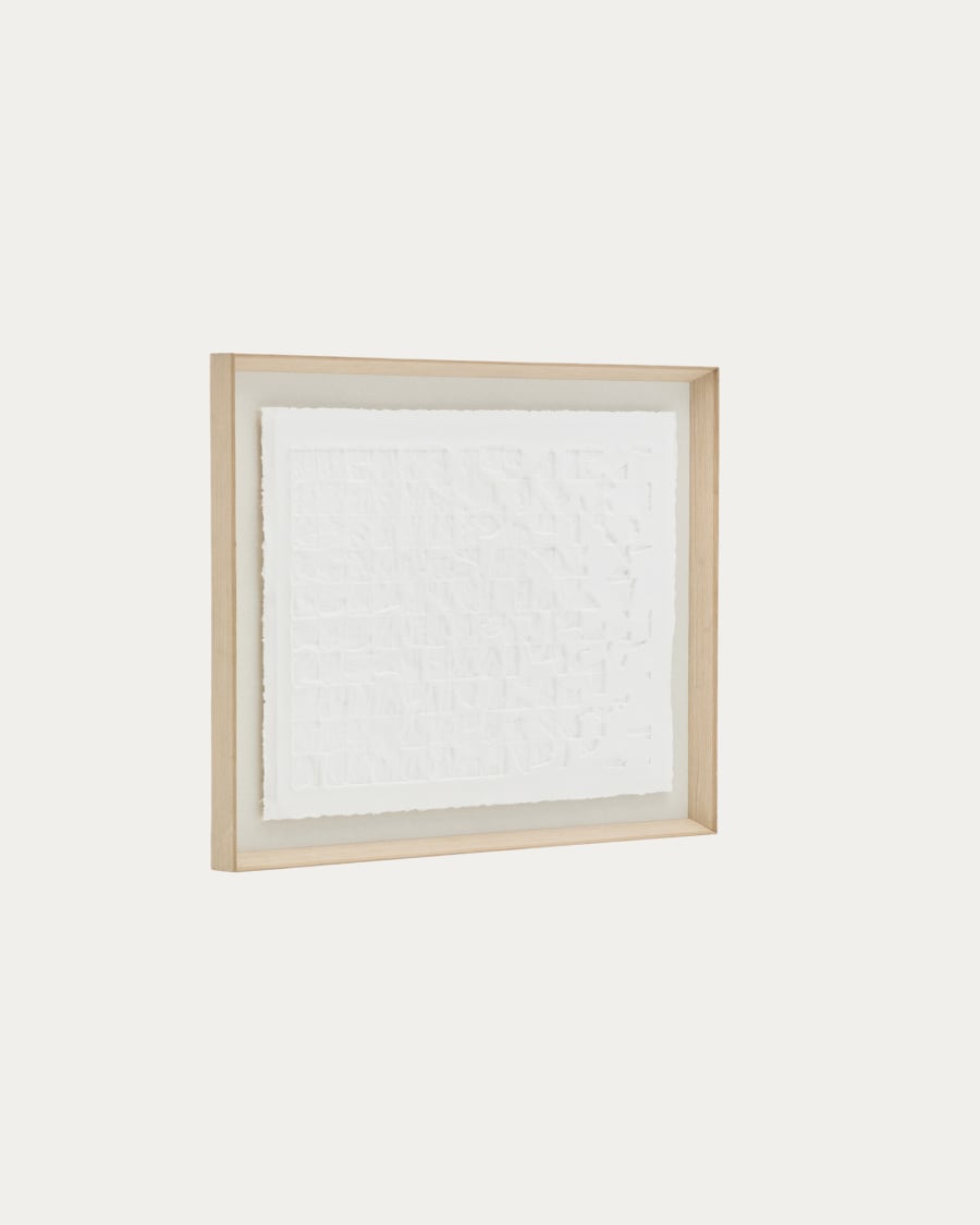 Quadro Annia di cartapesta bianco 90 x 70 cm