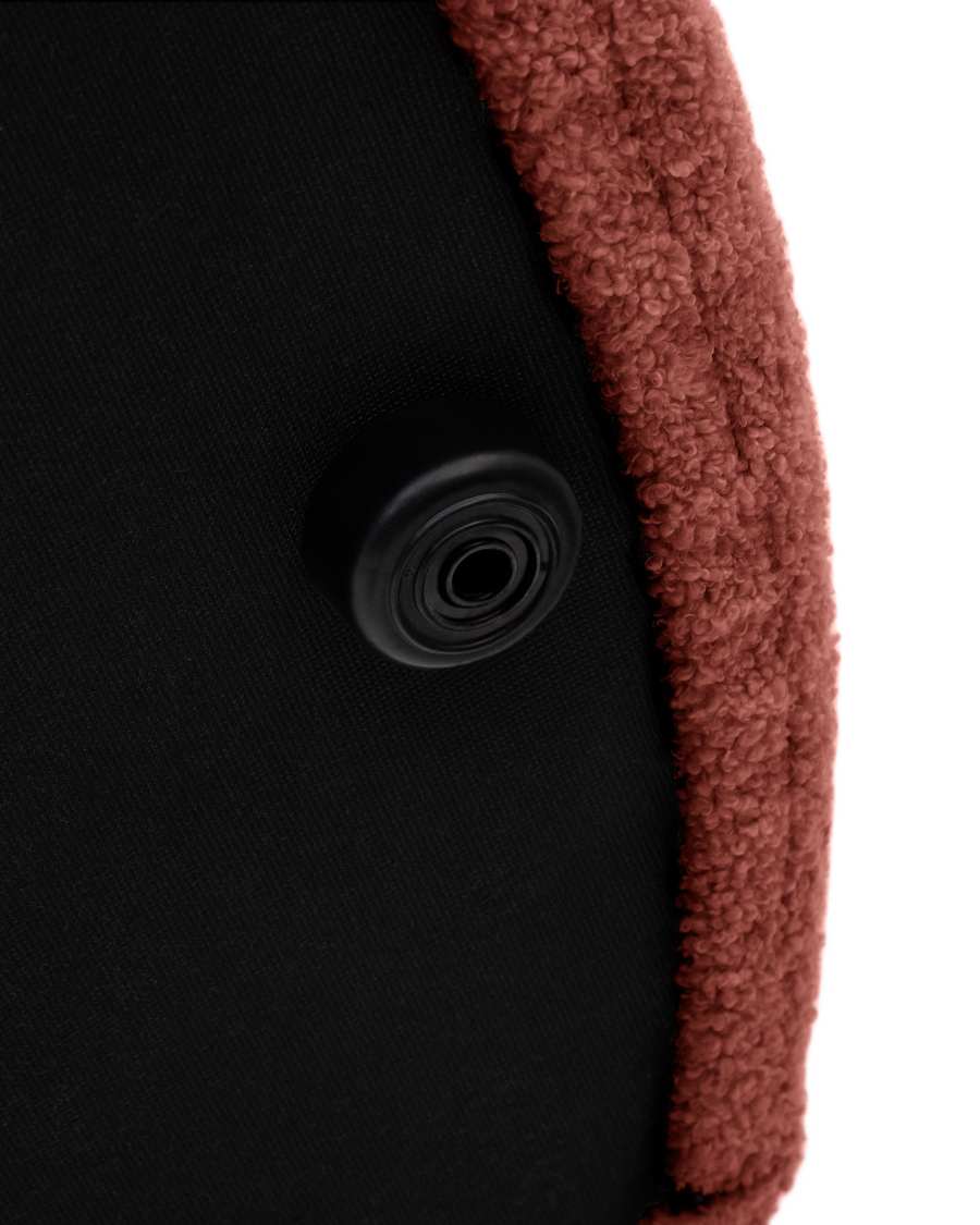 Fodera per poggiapiedi Kaeli in tessuto bouclé terracotta Ø 90 cm