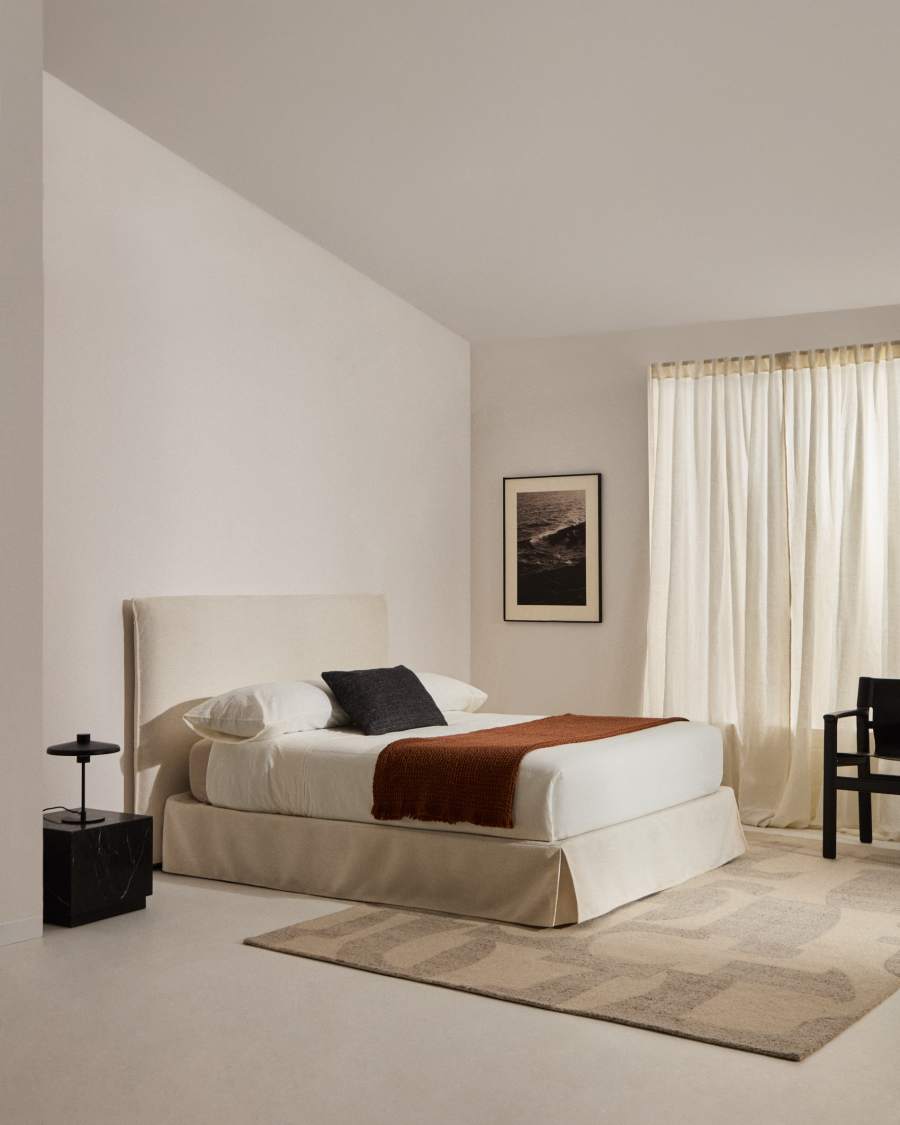 Κρεβάτι με αφαιρούμενο κάλυμμα Jaira από λευκό chenille για στρώμα 180x200 εκ FSC Mix Credit