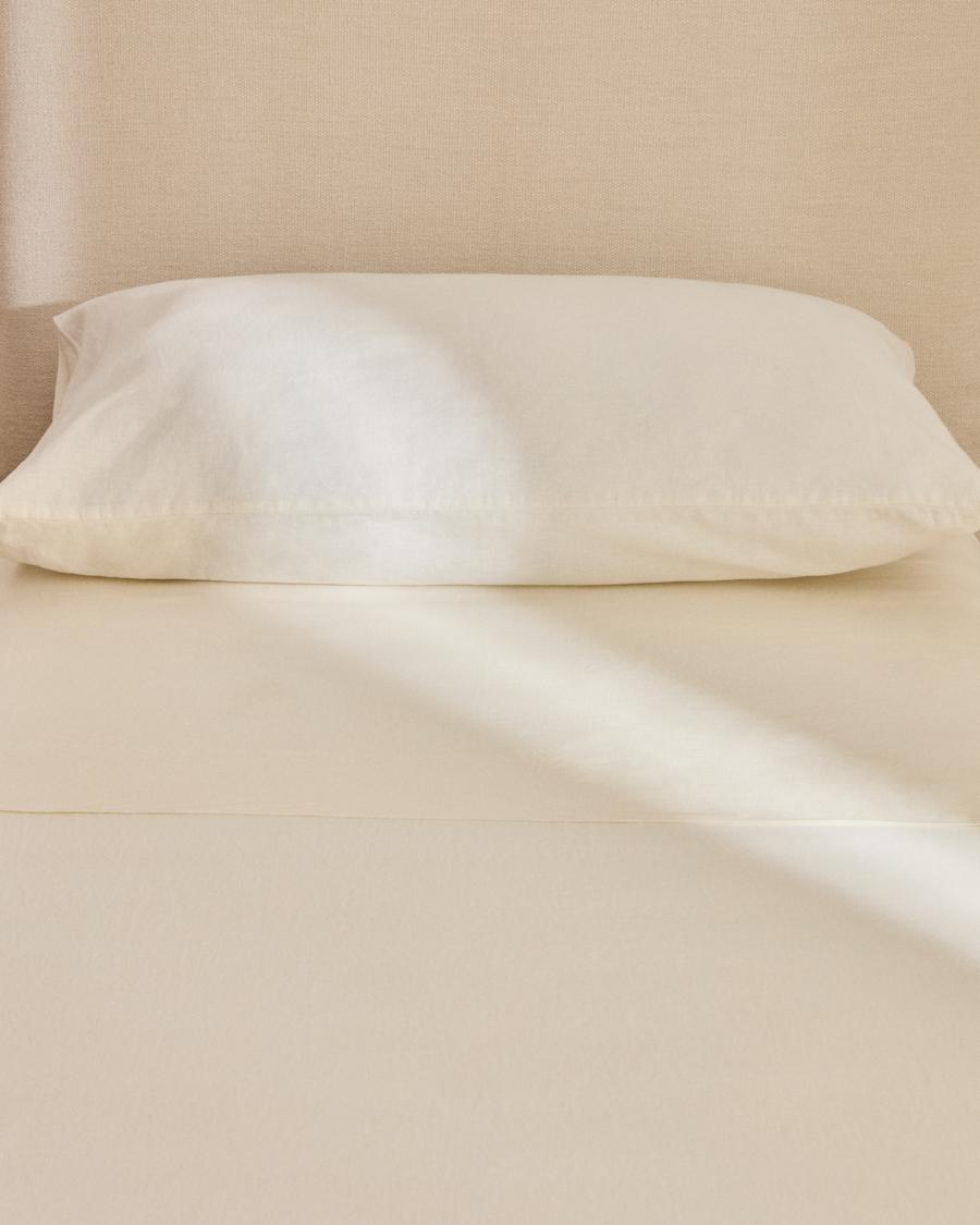 Simmel set of 2 beige cotton and linen pillow cases 50 x 80cm