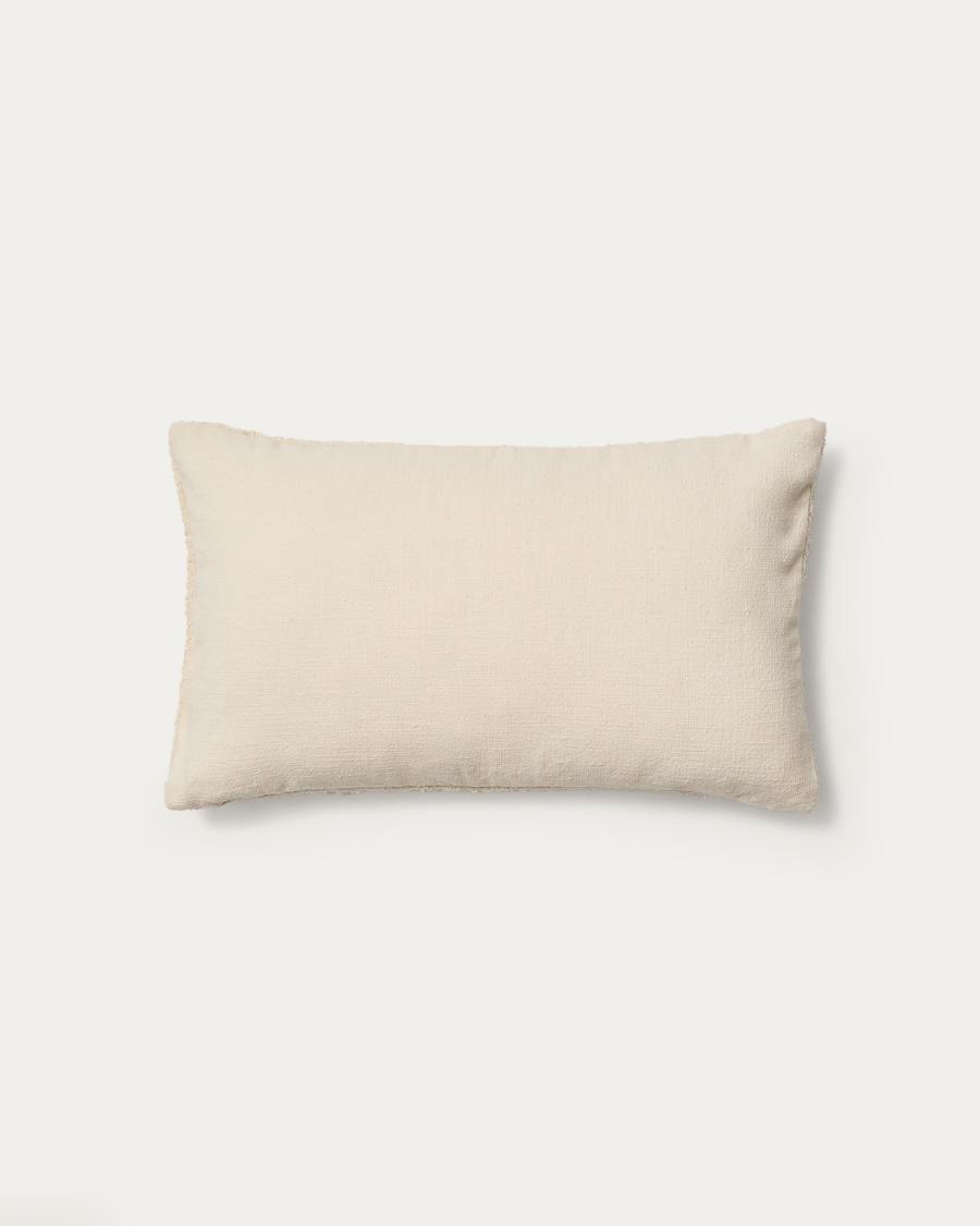 Copricuscino Enari in cotone beige e nero 50 x 30 cm