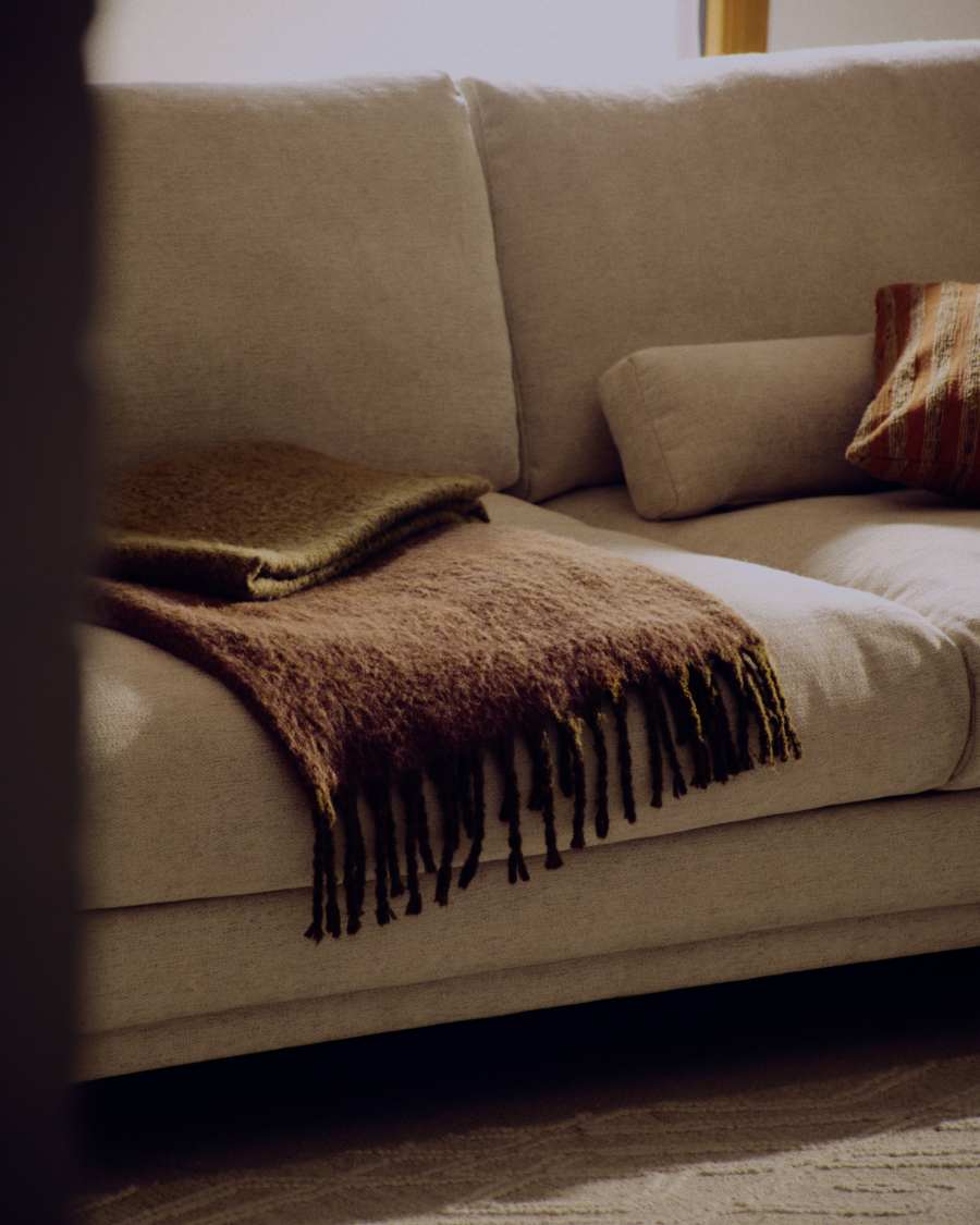 Κουβέρτα Elvori με κρόσσια πράσινα 170 x 130 εκ.