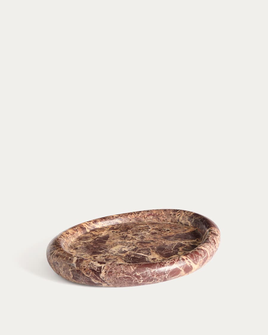 Vassoio Lenorel in marmo bordeaux 30 x 23 cm