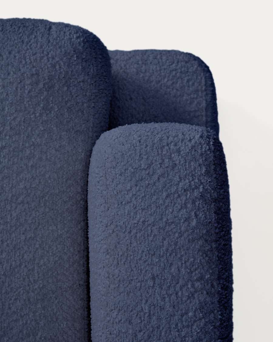 Divano Gala 3 posti ignifugo in effetto montone blu FSC Mix Credit 210 cm