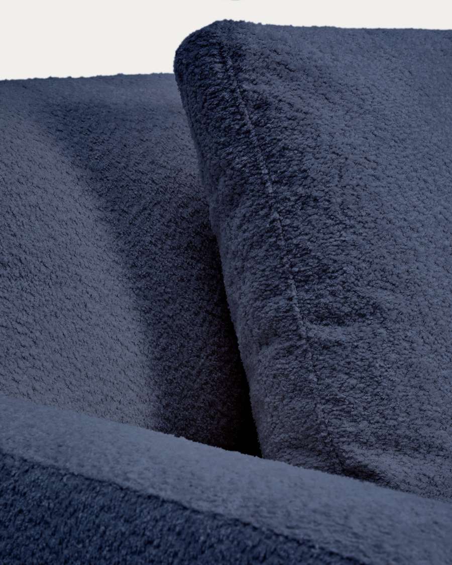 Divano Gala 3 posti ignifugo in effetto montone blu FSC Mix Credit 210 cm