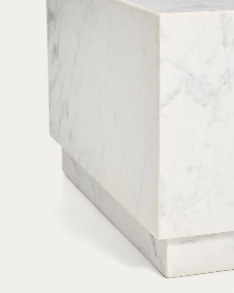Tavolino da salotto Sorein in marmo bianco 100 x 50 cm