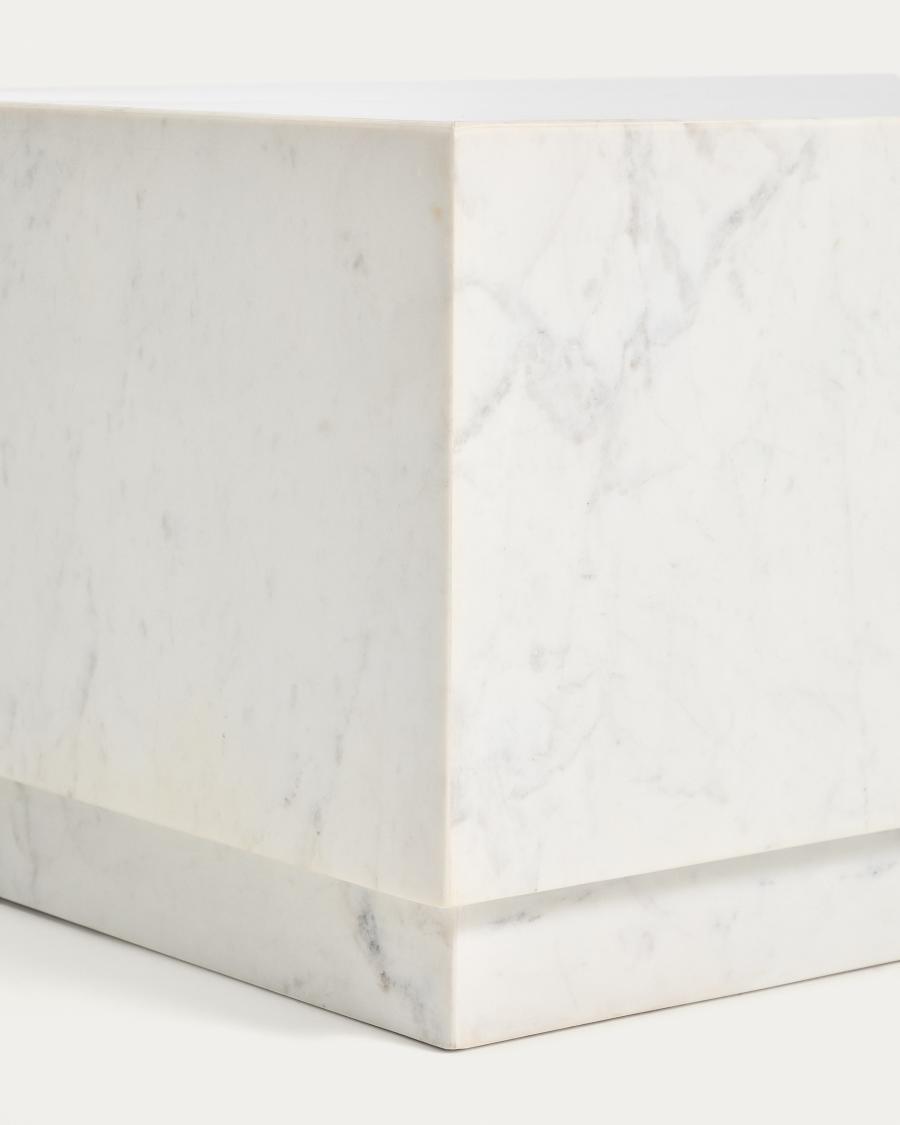 Tavolino da salotto Sorein in marmo bianco 100 x 50 cm
