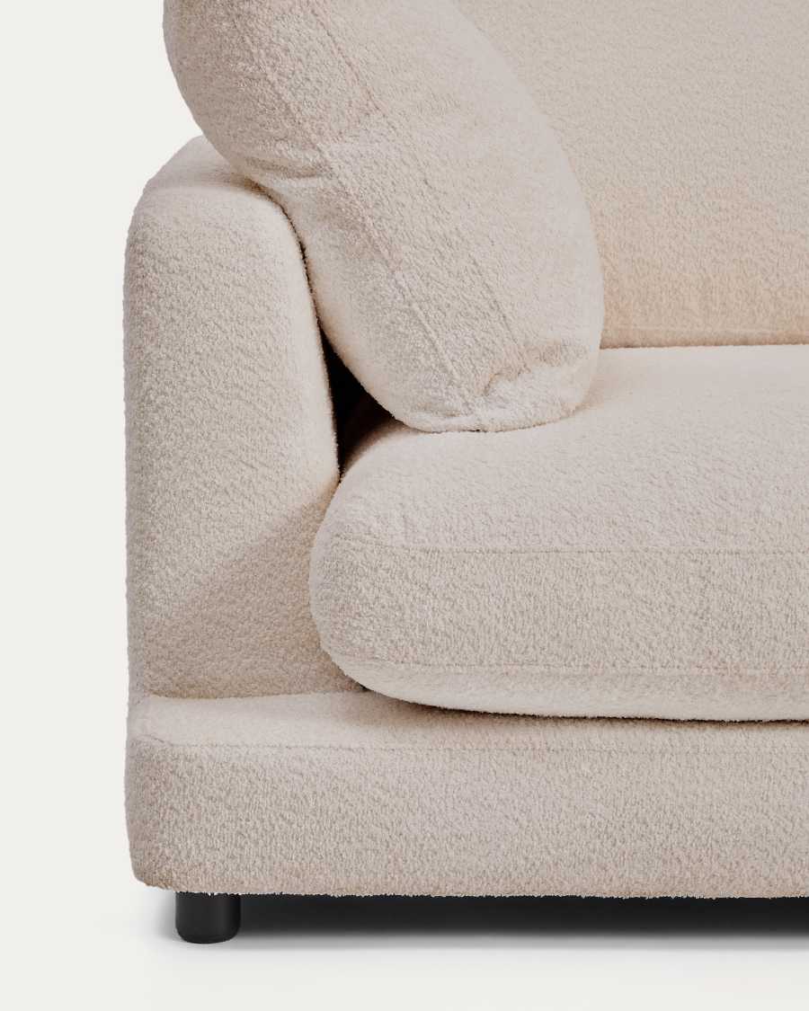 Divano Gala 3 posti ignifugo in effetto montone beige FSC Mix Credit 210 cm