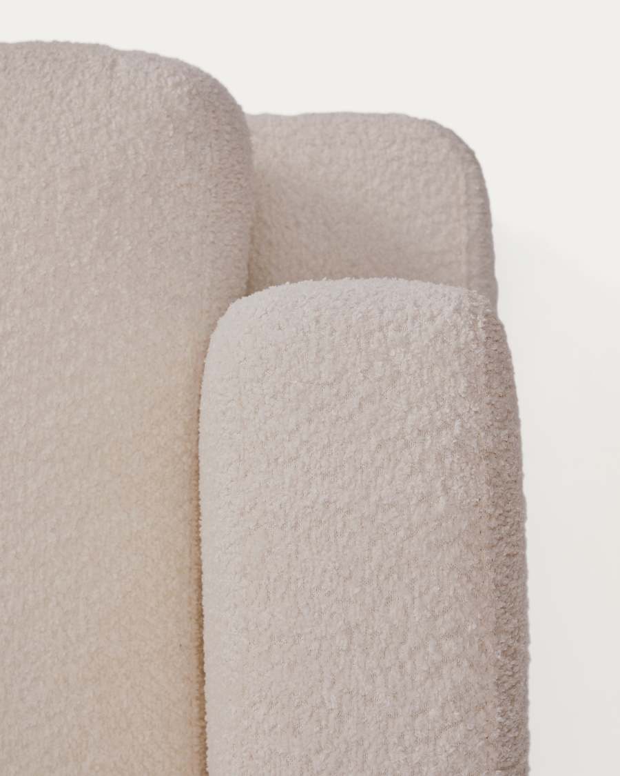 Divano Gala 3 posti ignifugo in effetto montone beige FSC Mix Credit 210 cm