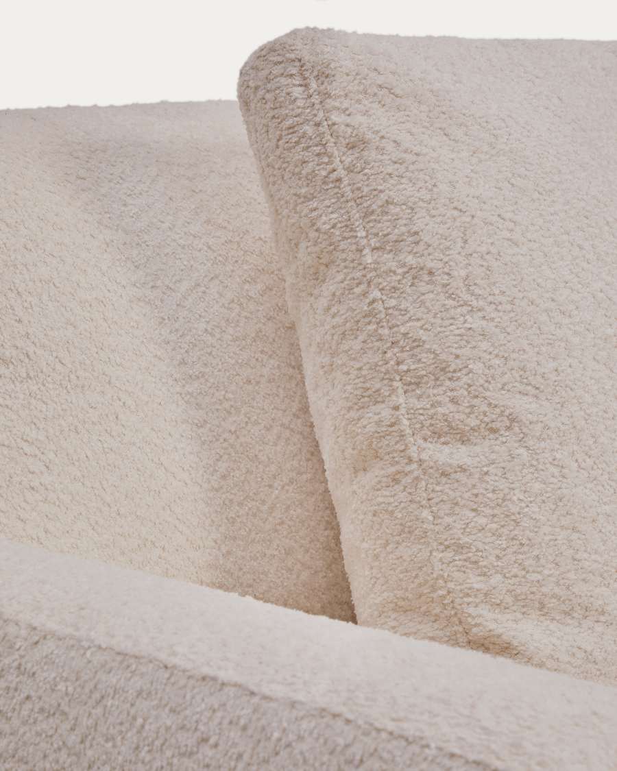 Divano Gala 3 posti ignifugo in effetto montone beige FSC Mix Credit 210 cm