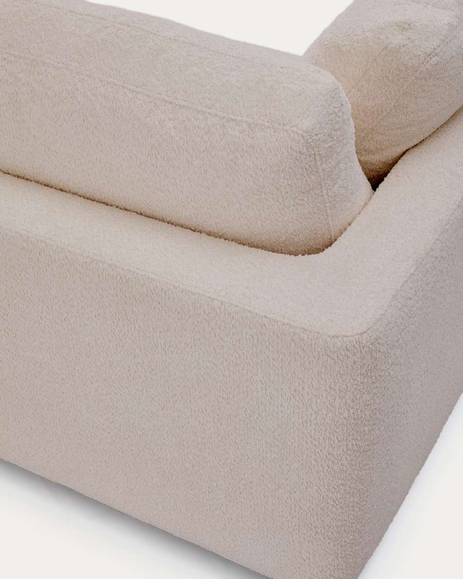 Divano Gala 3 posti ignifugo in effetto montone beige FSC Mix Credit 210 cm