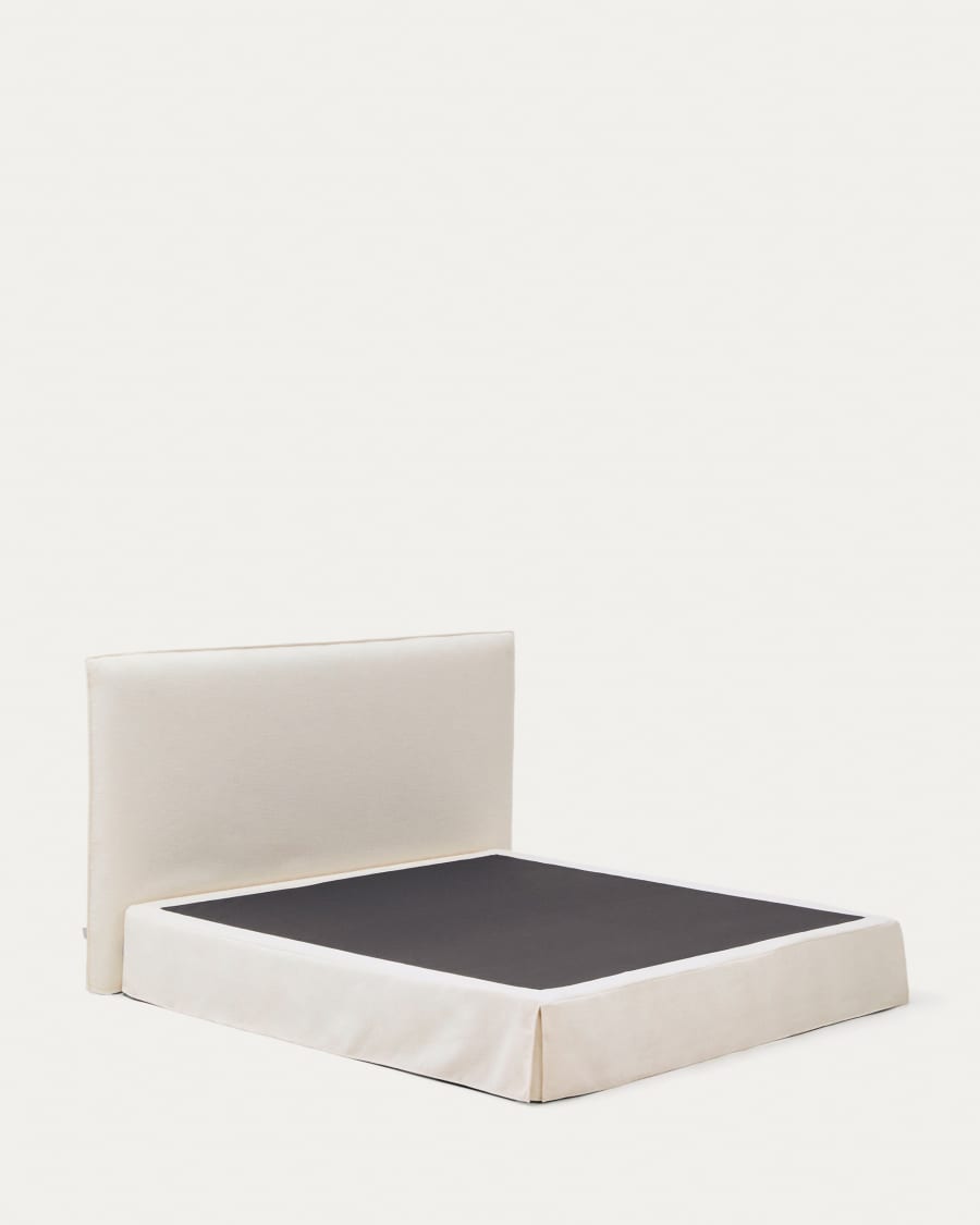 Κρεβάτι με αφαιρούμενο κάλυμμα Jaira από λευκό chenille για στρώμα 180x200 εκ FSC Mix Credit