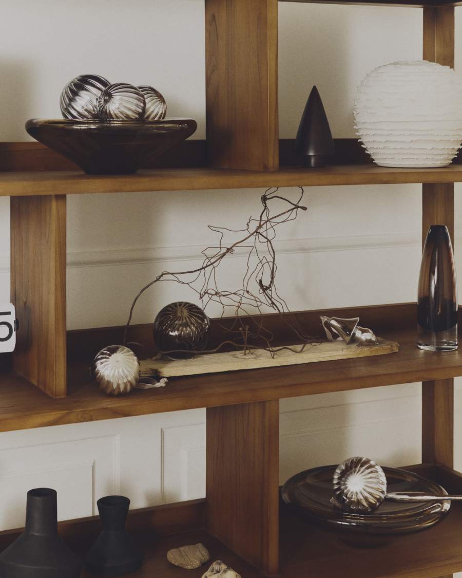 Vaso Evania in ceramica beige 21 cm