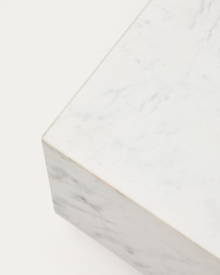 Tavolino da salotto Sorein in marmo bianco 100 x 50 cm