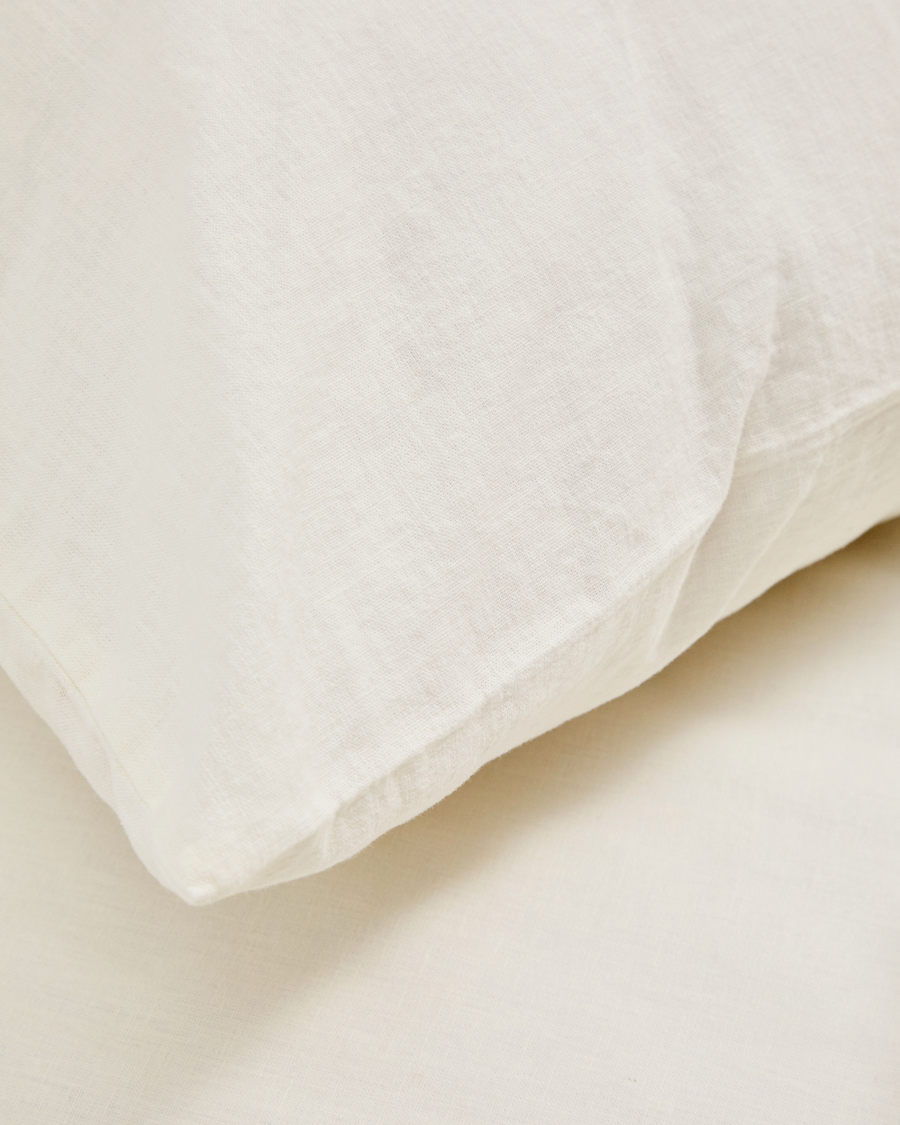 Simmel set of 2 beige cotton and linen pillow cases 50 x 80cm