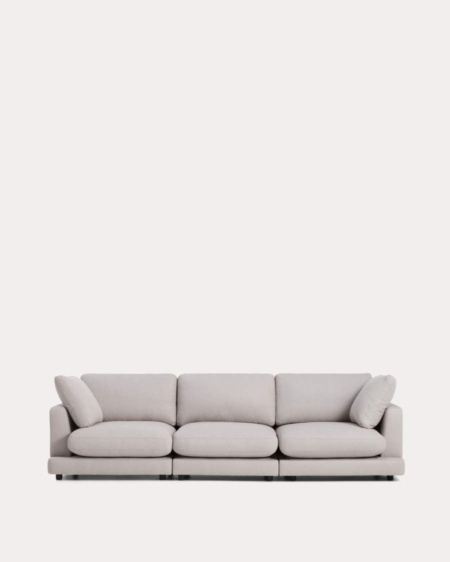 Gala 4-seater grey micro bouclé sofa FSC Mix Credit 300 cm
