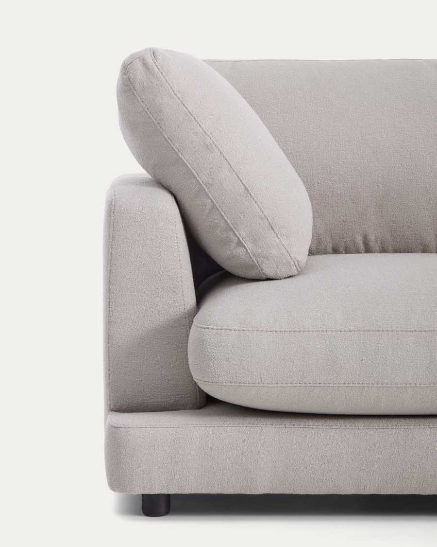 Gala 4-seater grey micro bouclé sofa FSC Mix Credit 300 cm