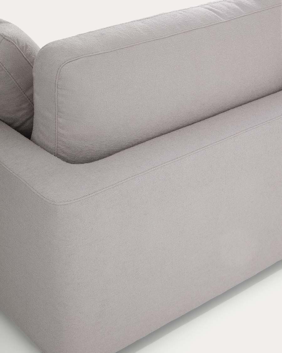 Gala 4-seater grey micro bouclé sofa with left-hand chaise longue FSC Mix Credit 300 cm