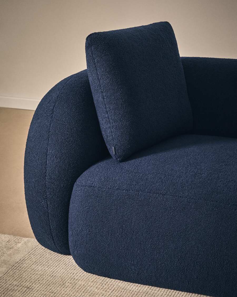 Martina navy blue bouclé cushion 52 x 52 cm