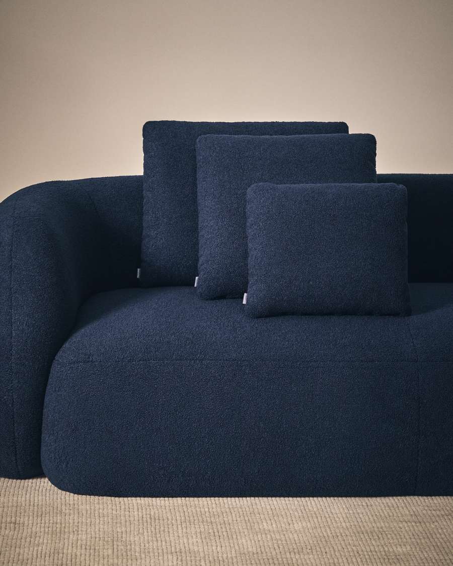 Martina navy blue bouclé cushion 47 x 36 cm