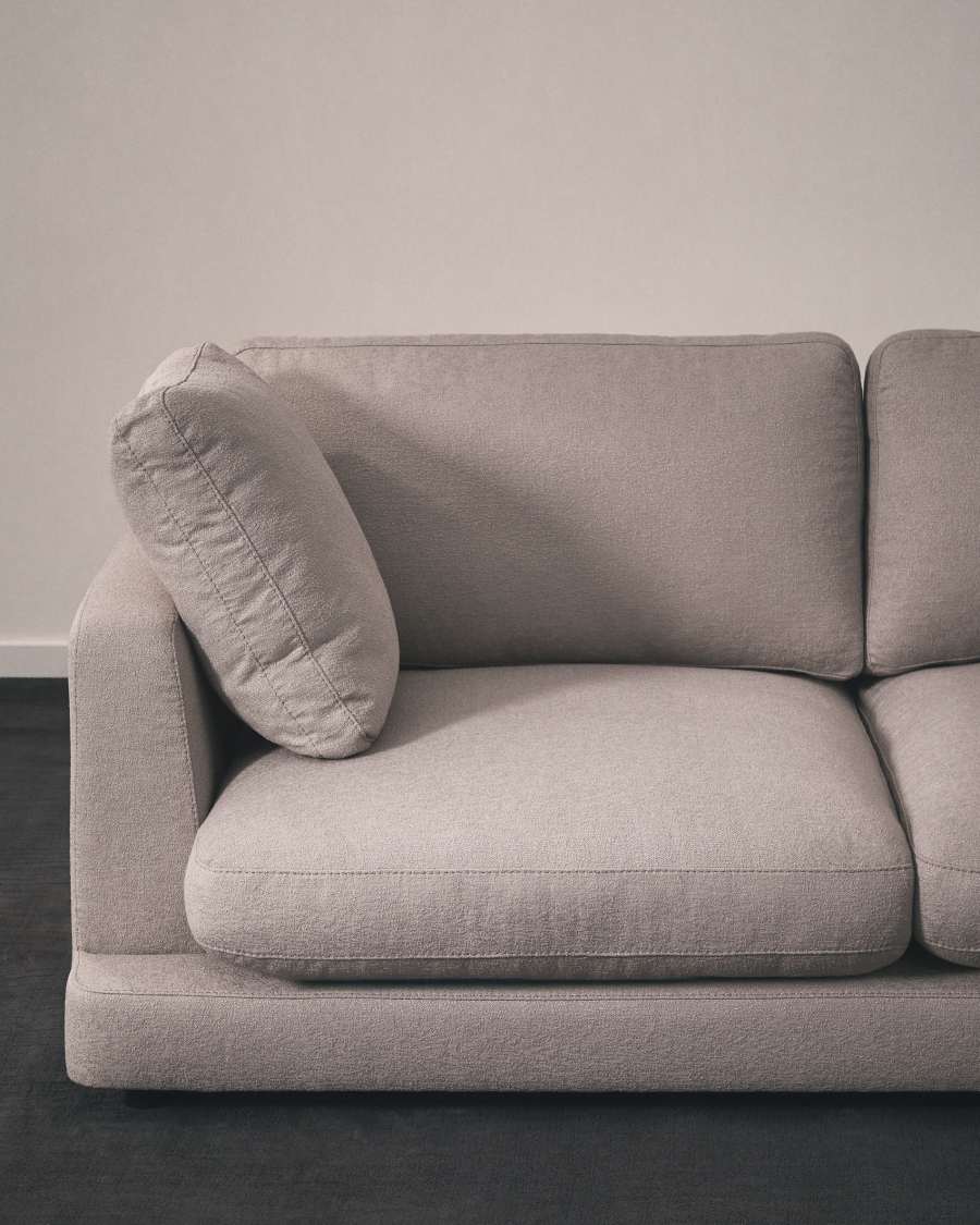 Gala 4-seater grey micro bouclé sofa FSC Mix Credit 300 cm