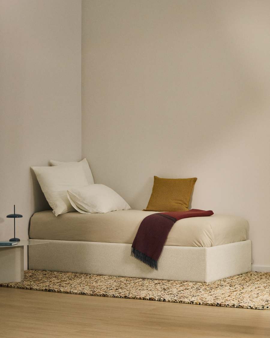 Canapè abatible desenfundable Nelzi xenilla cru per a matalàs de 90 x 200 cm FSC 100%