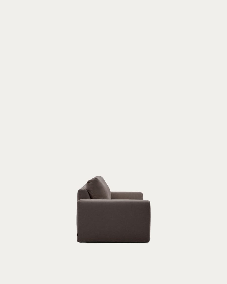 Alea dark brown chenille 3-seater modular sofa with removable cover 220cm