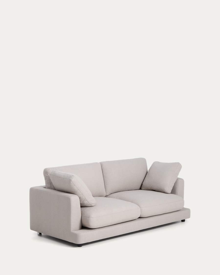 Gala 3-seater grey micro bouclé sofa FSC Mix Credit 210 cm