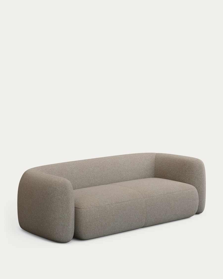Martina stone-coloured bouclé 3-seater sofa 246cm FSC Mix Credit