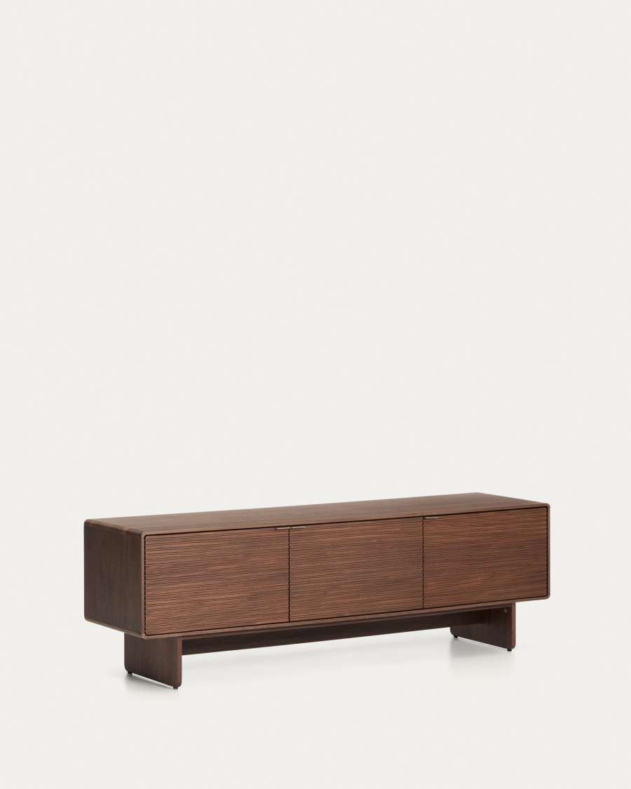 Meuble TV Norlen 3 portes en placage de noyer FSC Mix Credit 150 x 40 cm