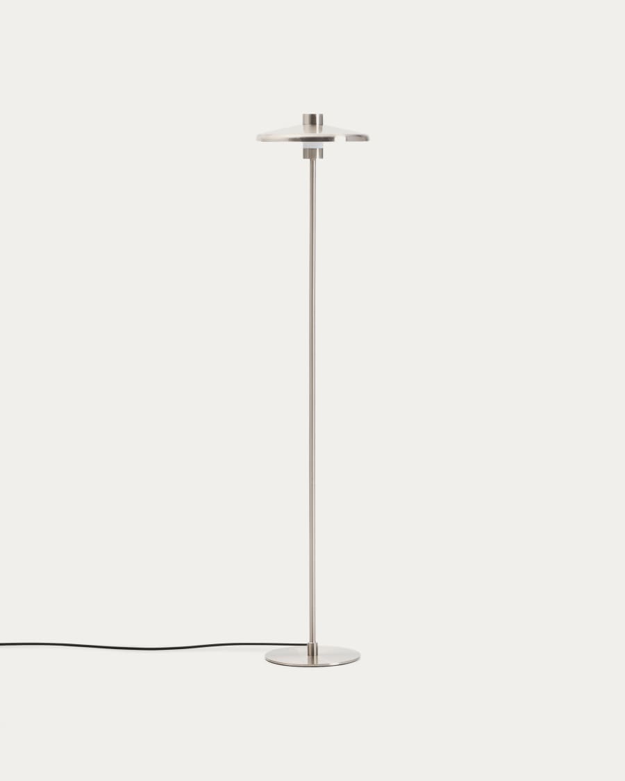 Nuvira floor lamp in light grey brushed metal