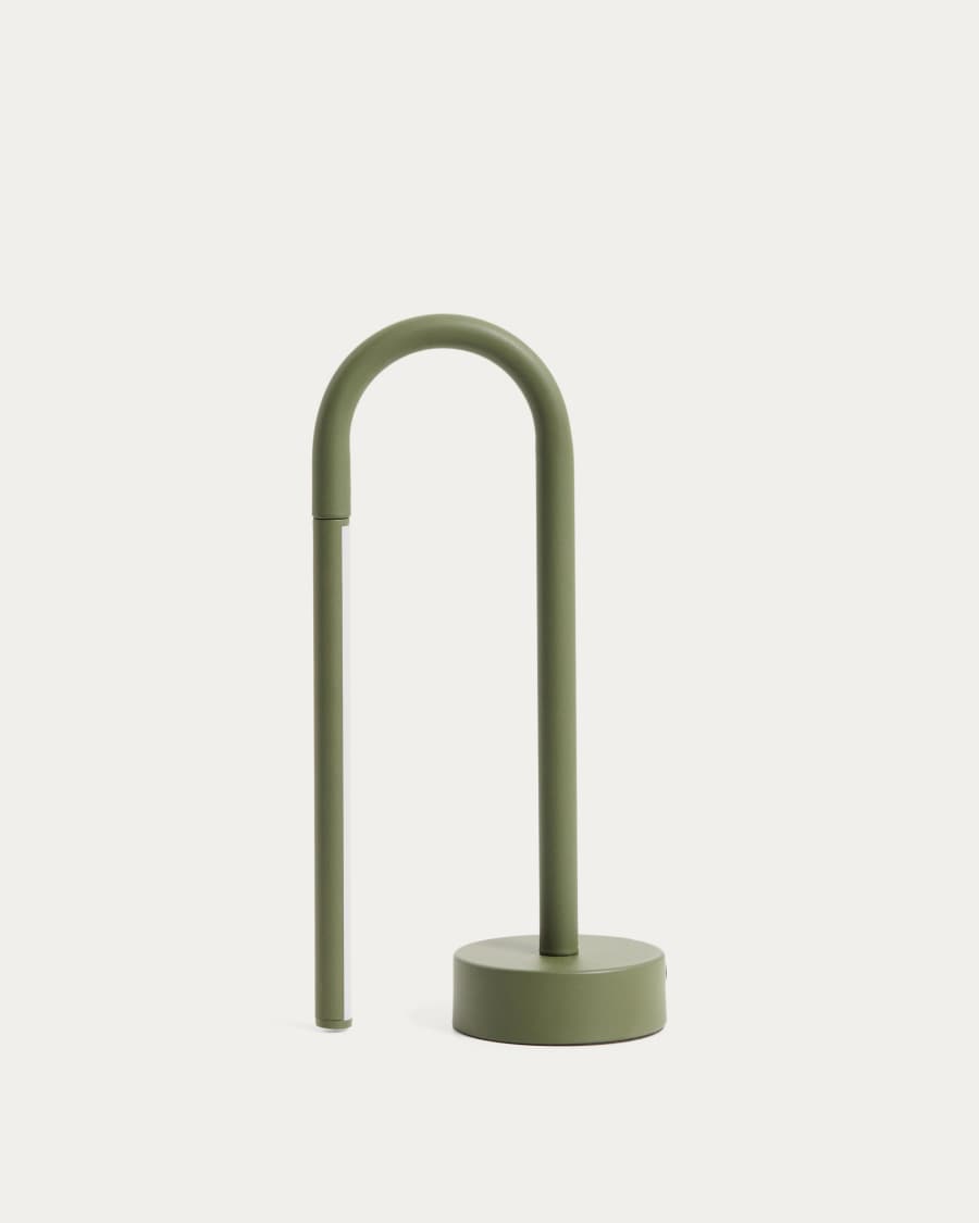 Bow green aluminium portable table lamp