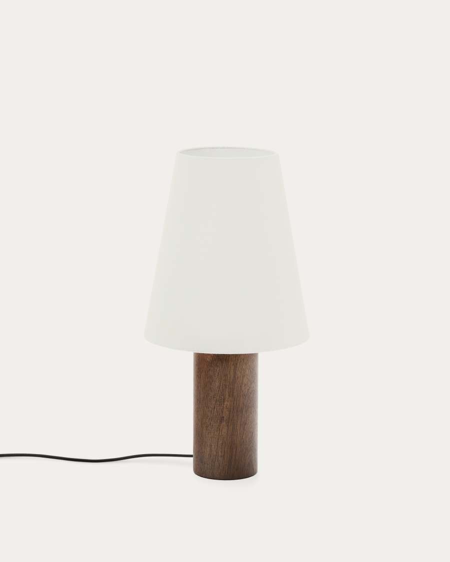 Marga table lamp made from solid rubber wood with dark finish