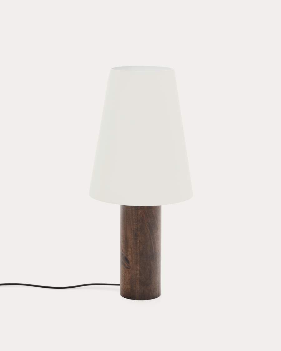 Marga floor lamp made from solid rubber wood with dark finish