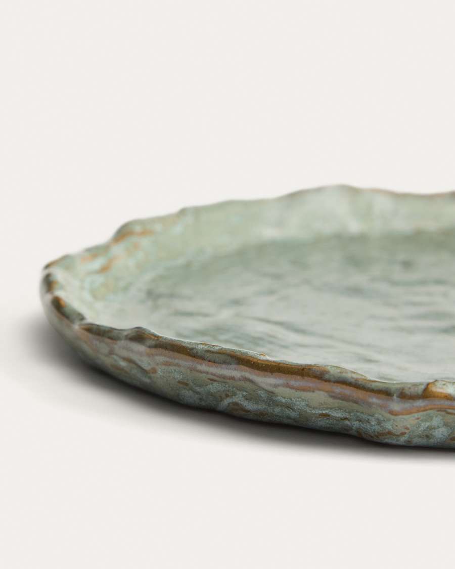 Alenia flat plate in grey ceramic