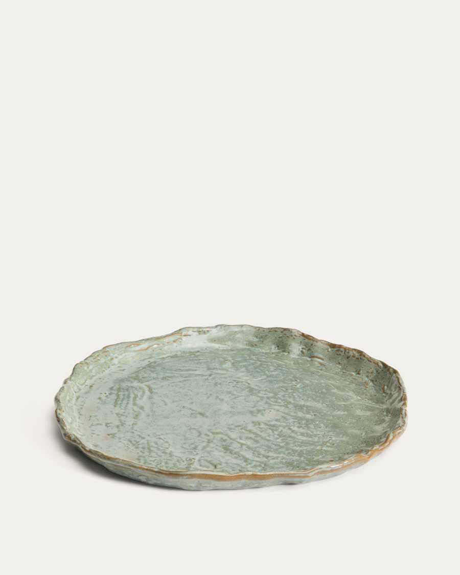 Alenia flat plate in grey ceramic
