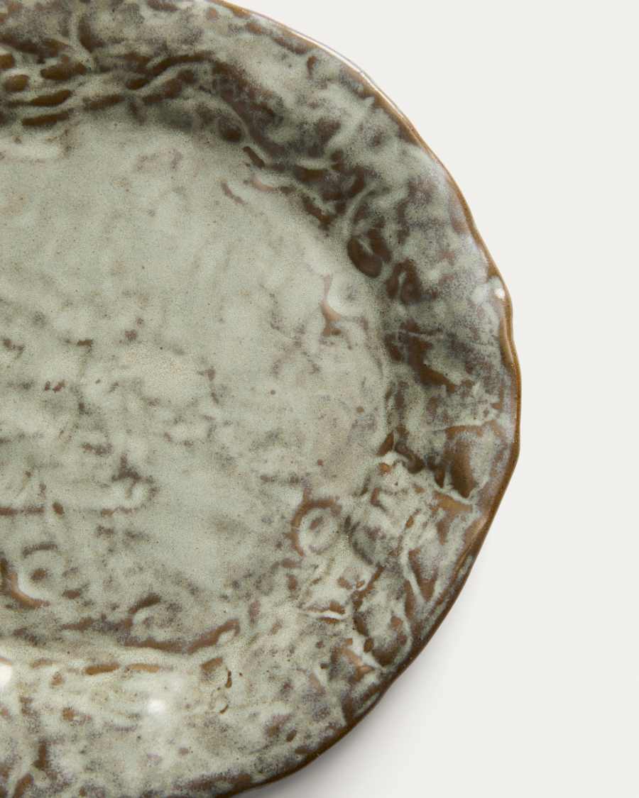 Alenia dessert plate in grey ceramic