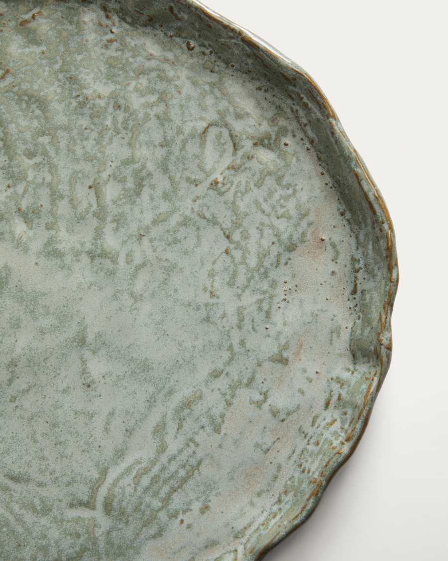 Alenia flat plate in grey ceramic