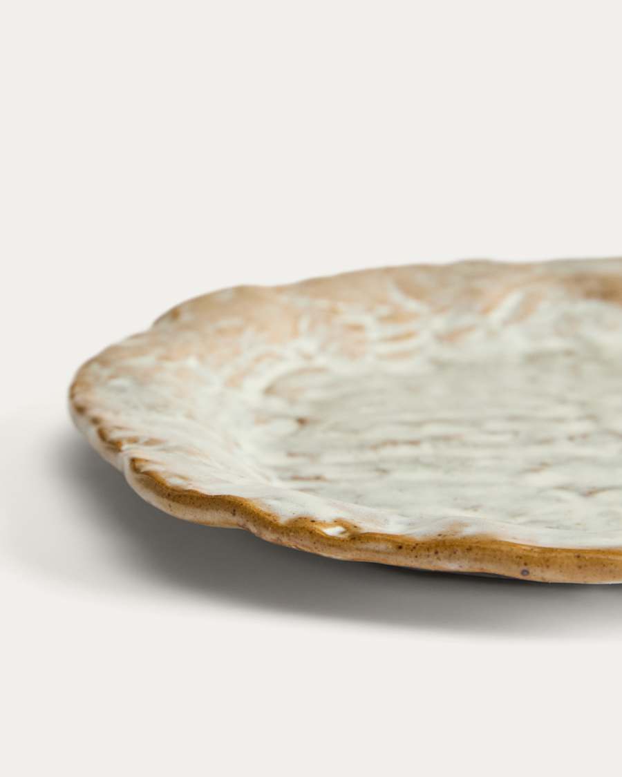 Alenia brown ceramic dessert plate