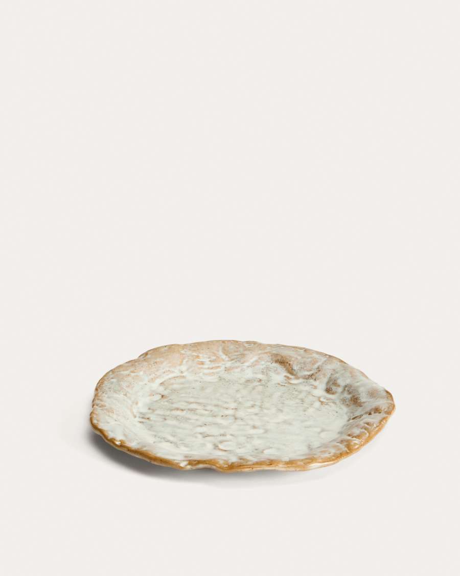 Alenia brown ceramic dessert plate