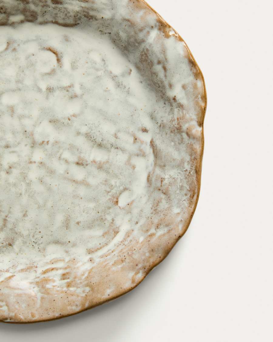 Alenia brown ceramic dessert plate