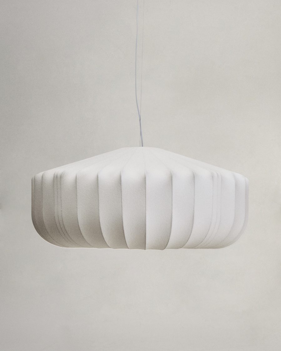 Somar ceiling lamp made with synthetic fibres and steel rods Ø76cm