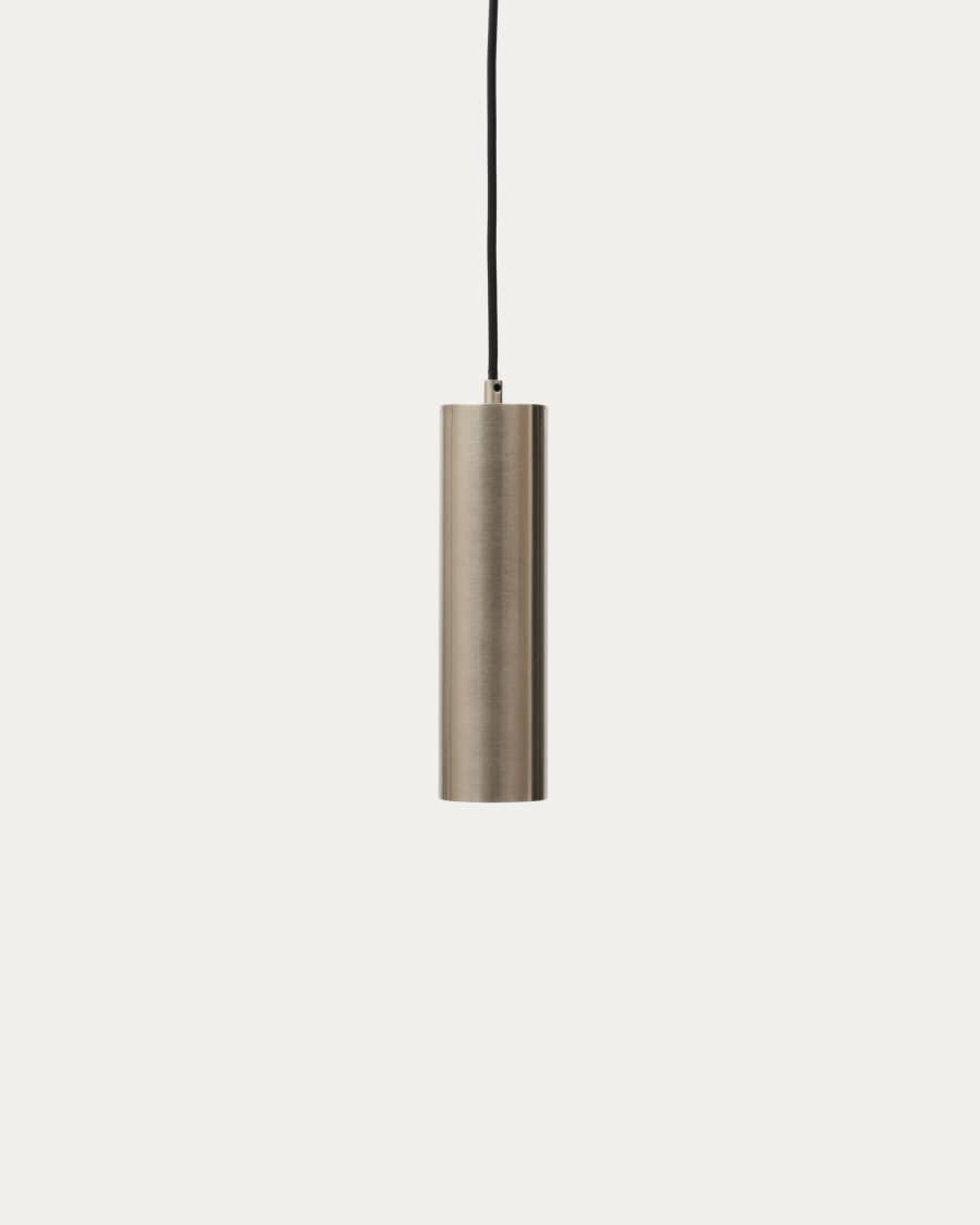 Andia aluminium ceiling lamp with brushed silver painted finish