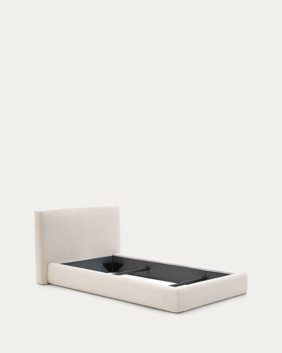 Ecru Blok bed with removable covers for 90 x 200 cm mattress FSC Mix Credit