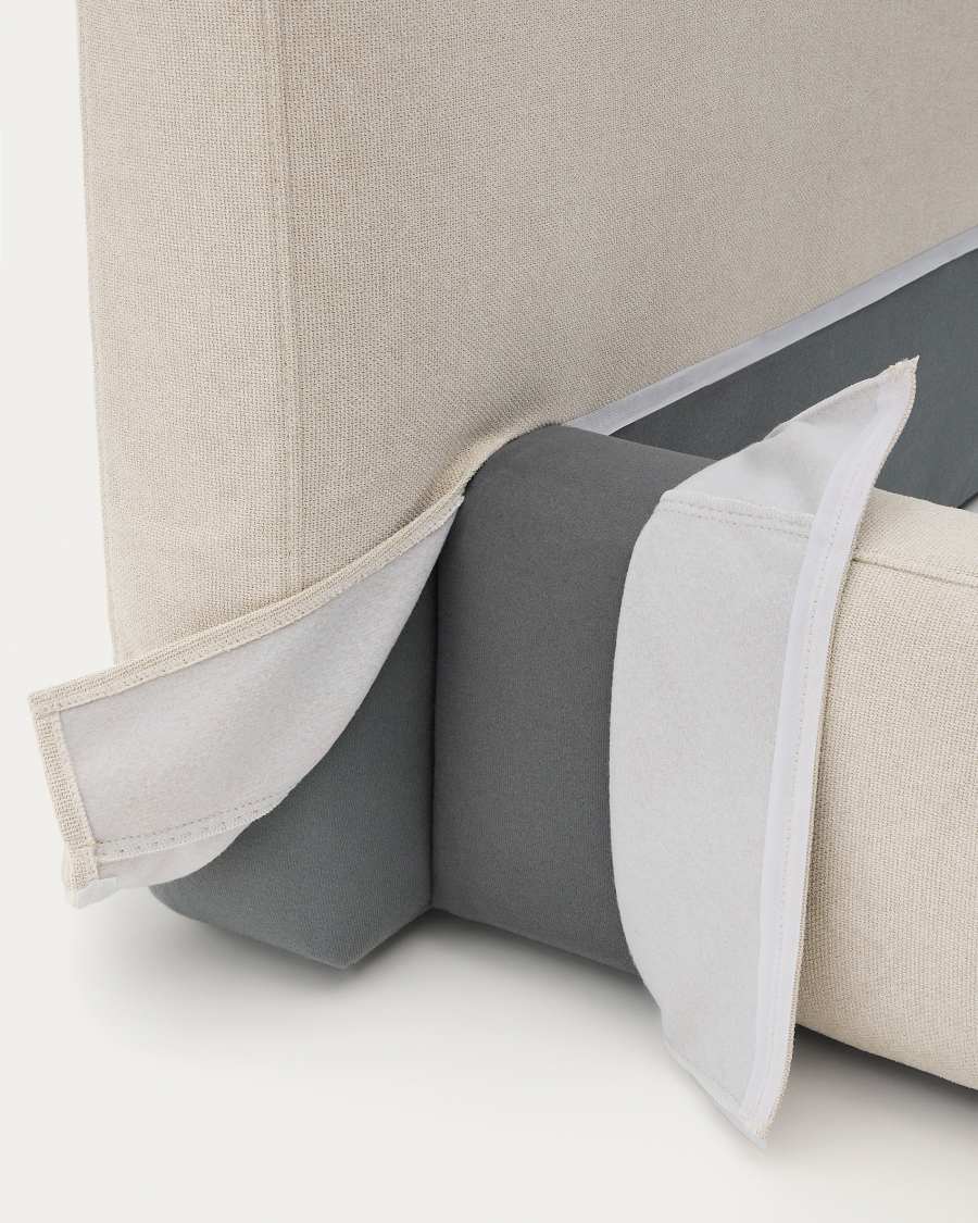 Ecru Blok bed with removable covers for 90 x 200 cm mattress FSC Mix Credit