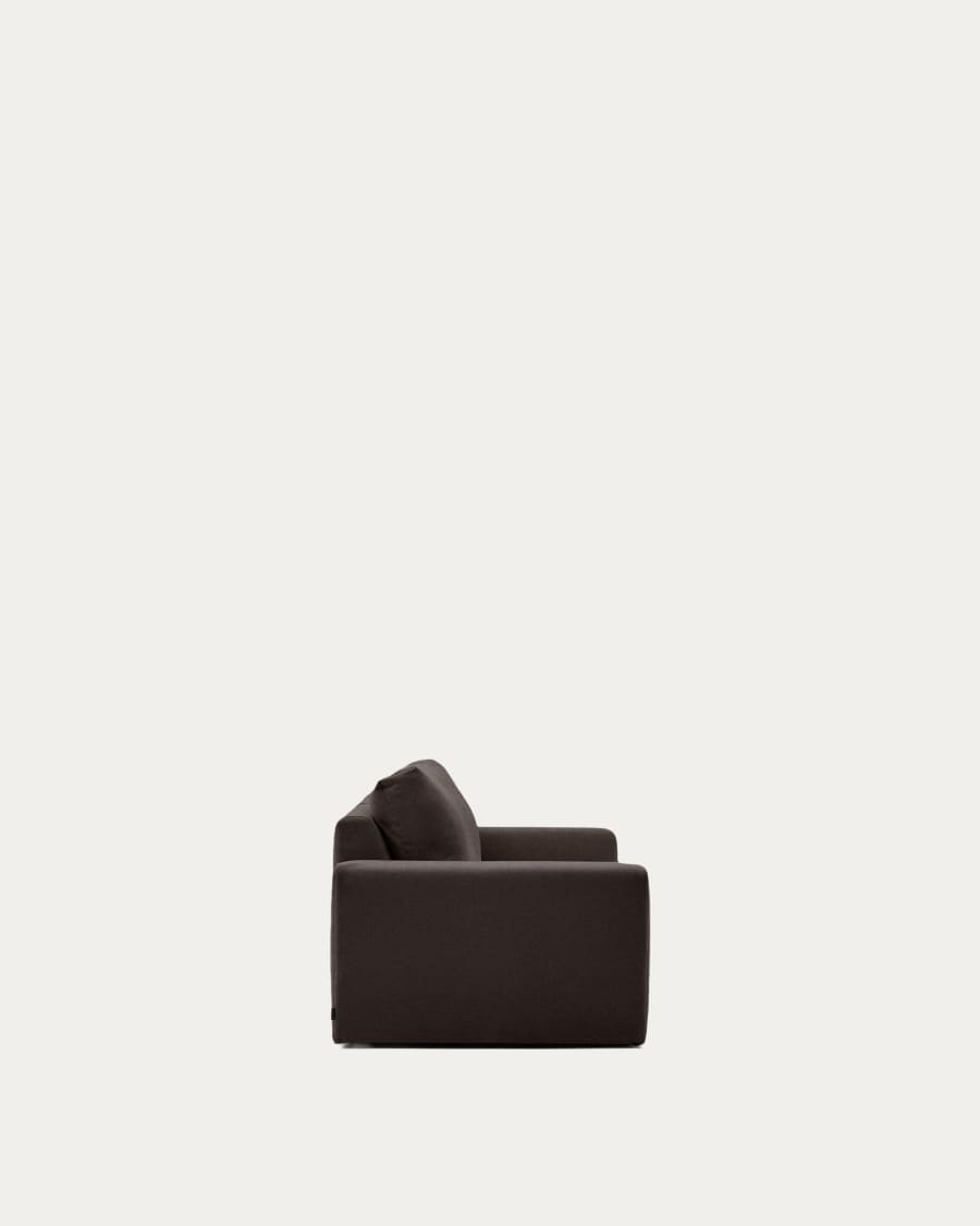 Alea removable cover modular sofa 3-seater in dark brown chenille 220 cm