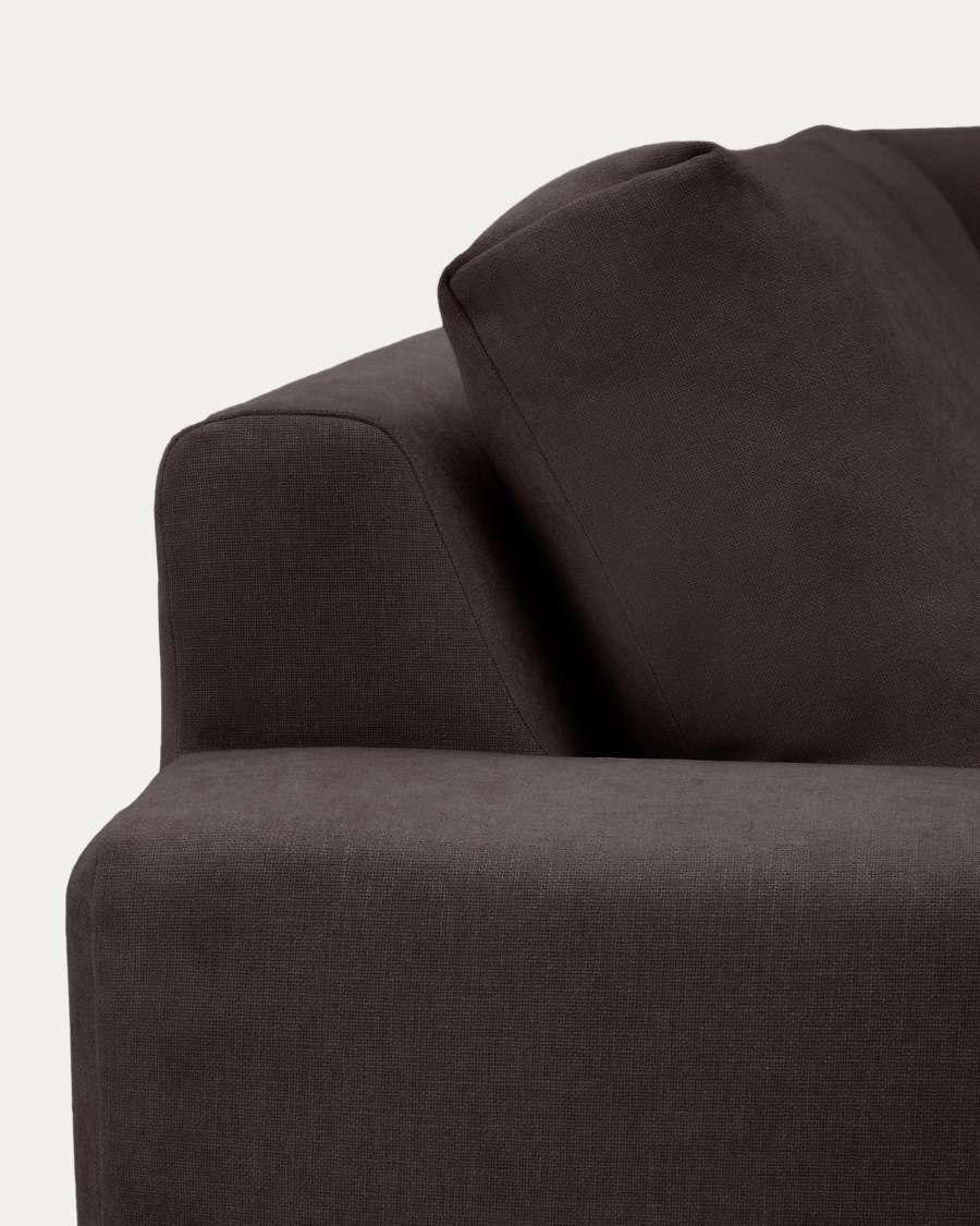 Alea removable cover modular sofa 5-seater in dark brown 310 x 310 cm