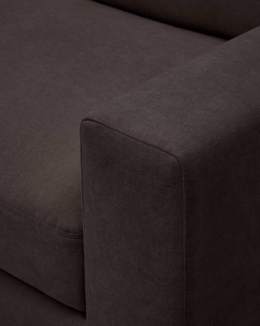 Alea removable cover modular sofa 5-seater in dark brown 310 x 310 cm